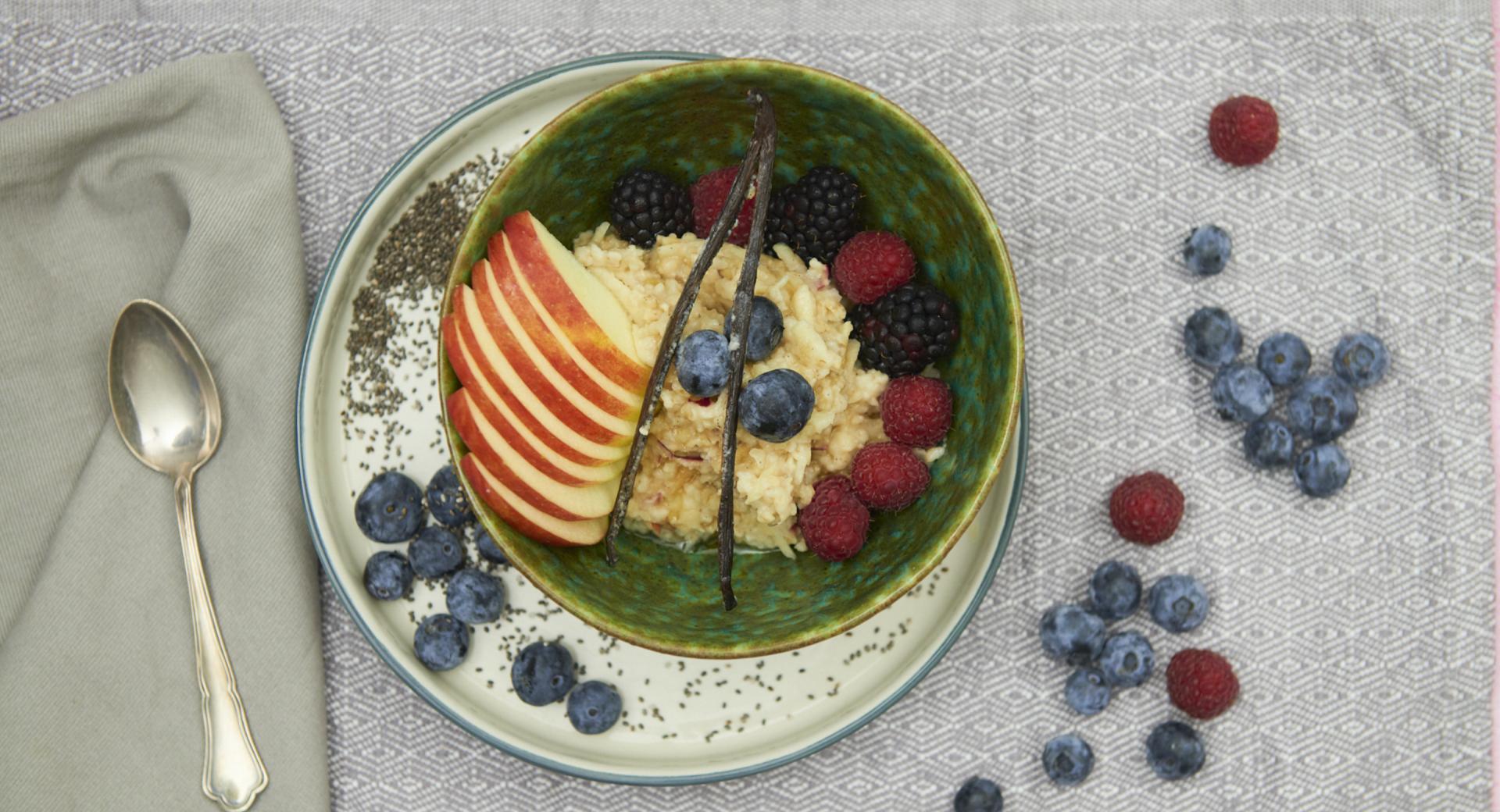 Gachas de avena y manzana 