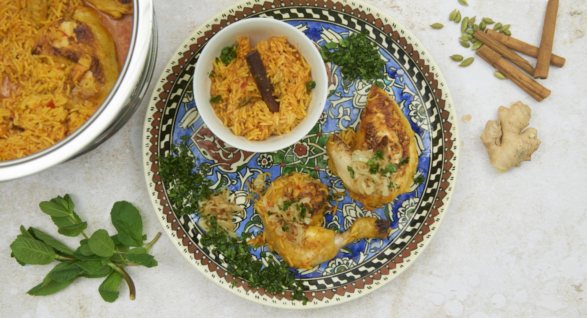 Pollo con arroz al estilo indio 