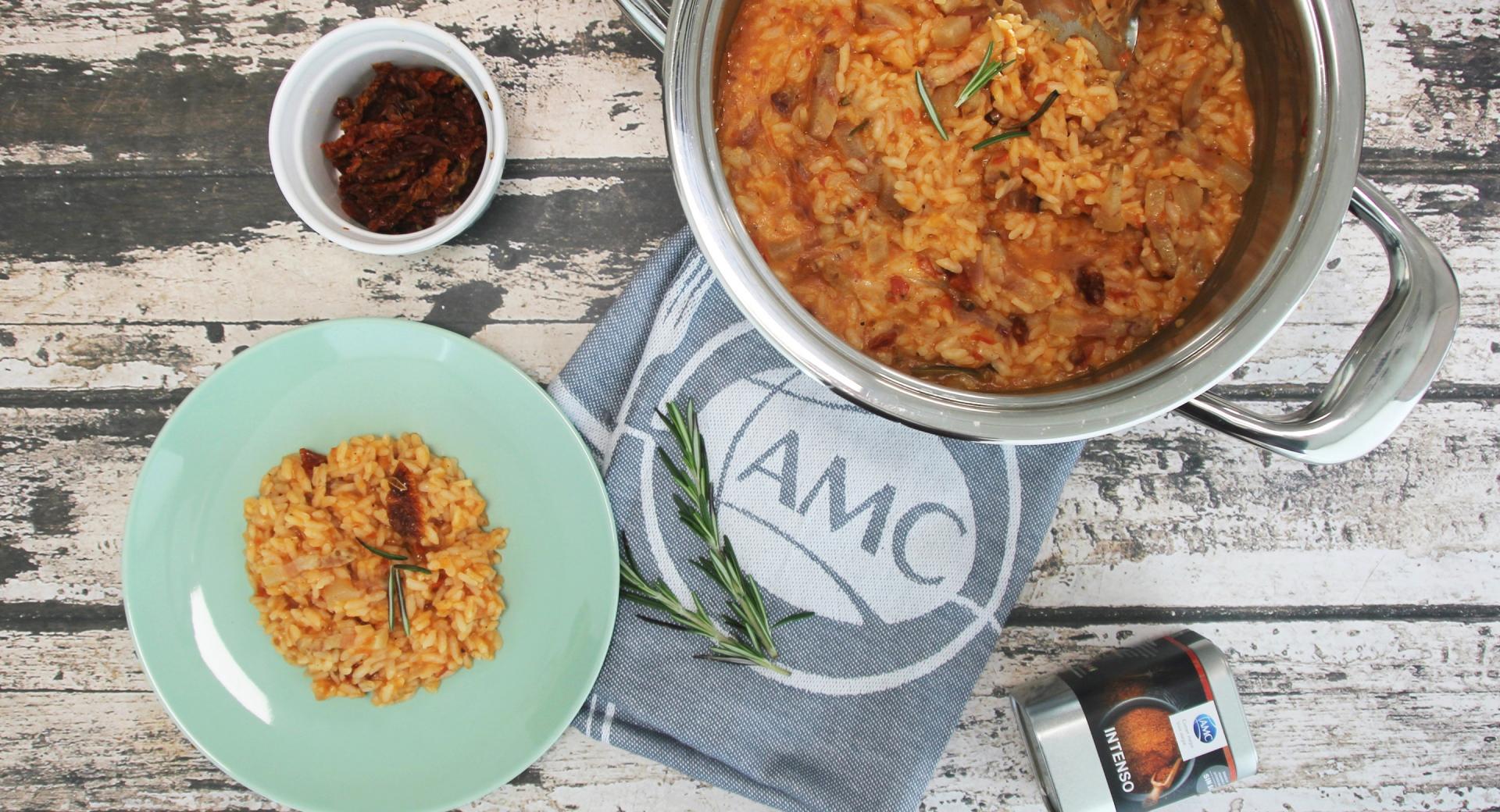 Risotto de tomate seco y romero