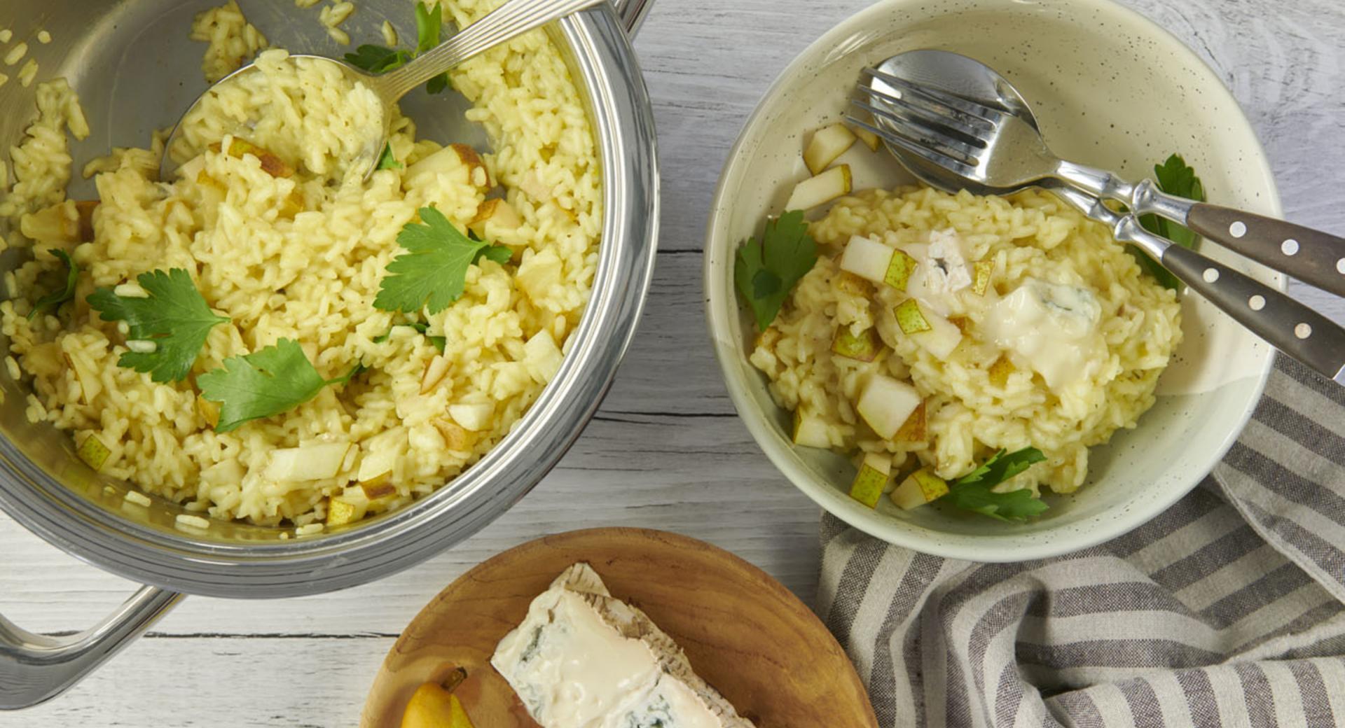 Risotto de pera con gorgonzola