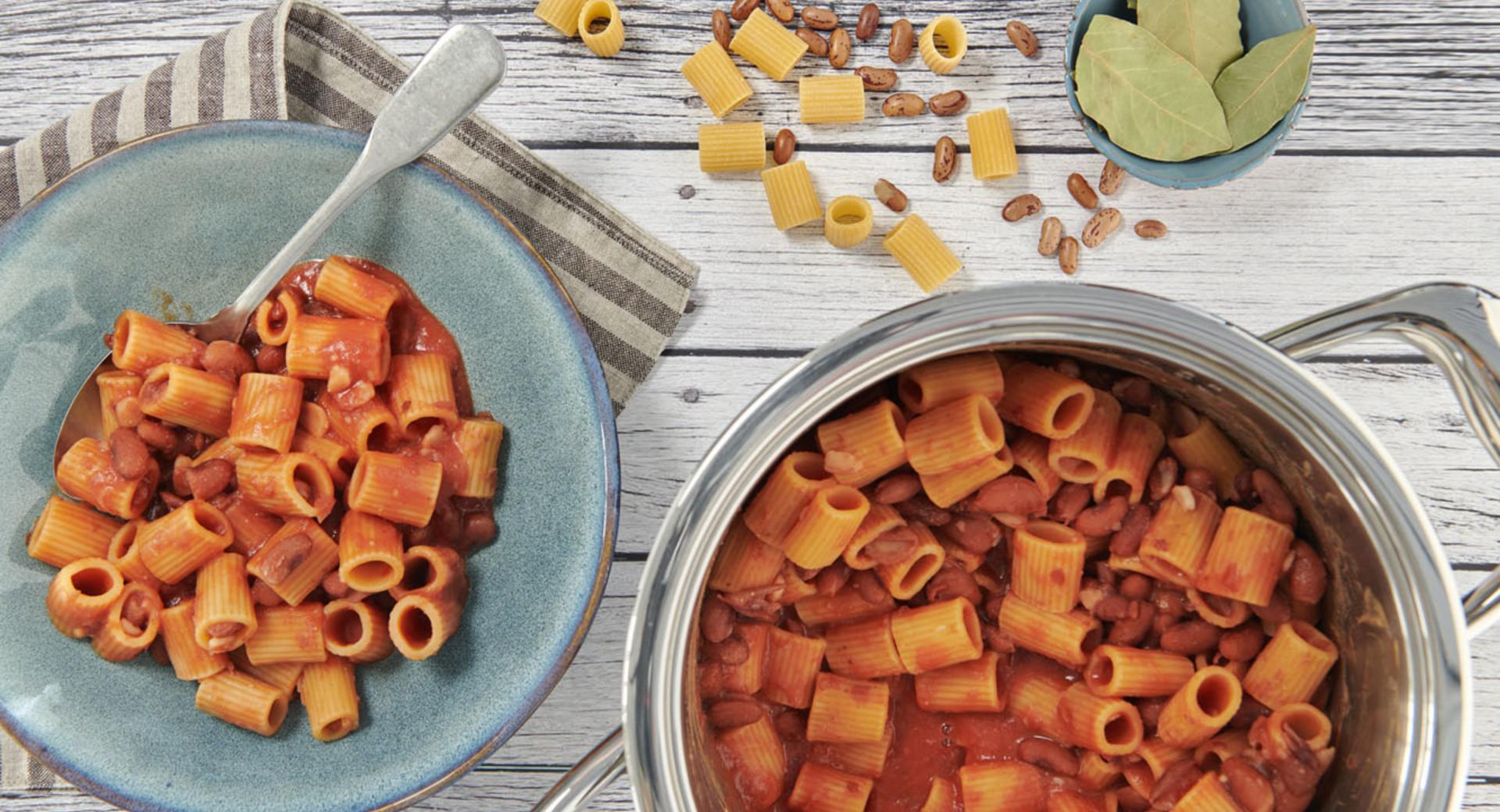 Pasta con judías pintas