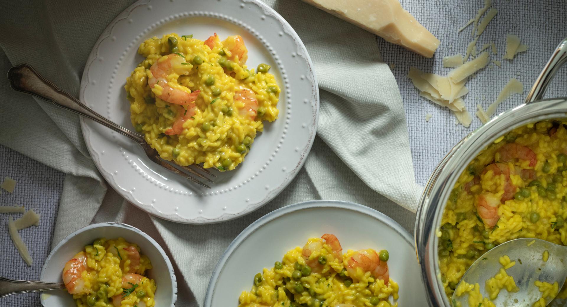 Risotto de gambas con azafrán