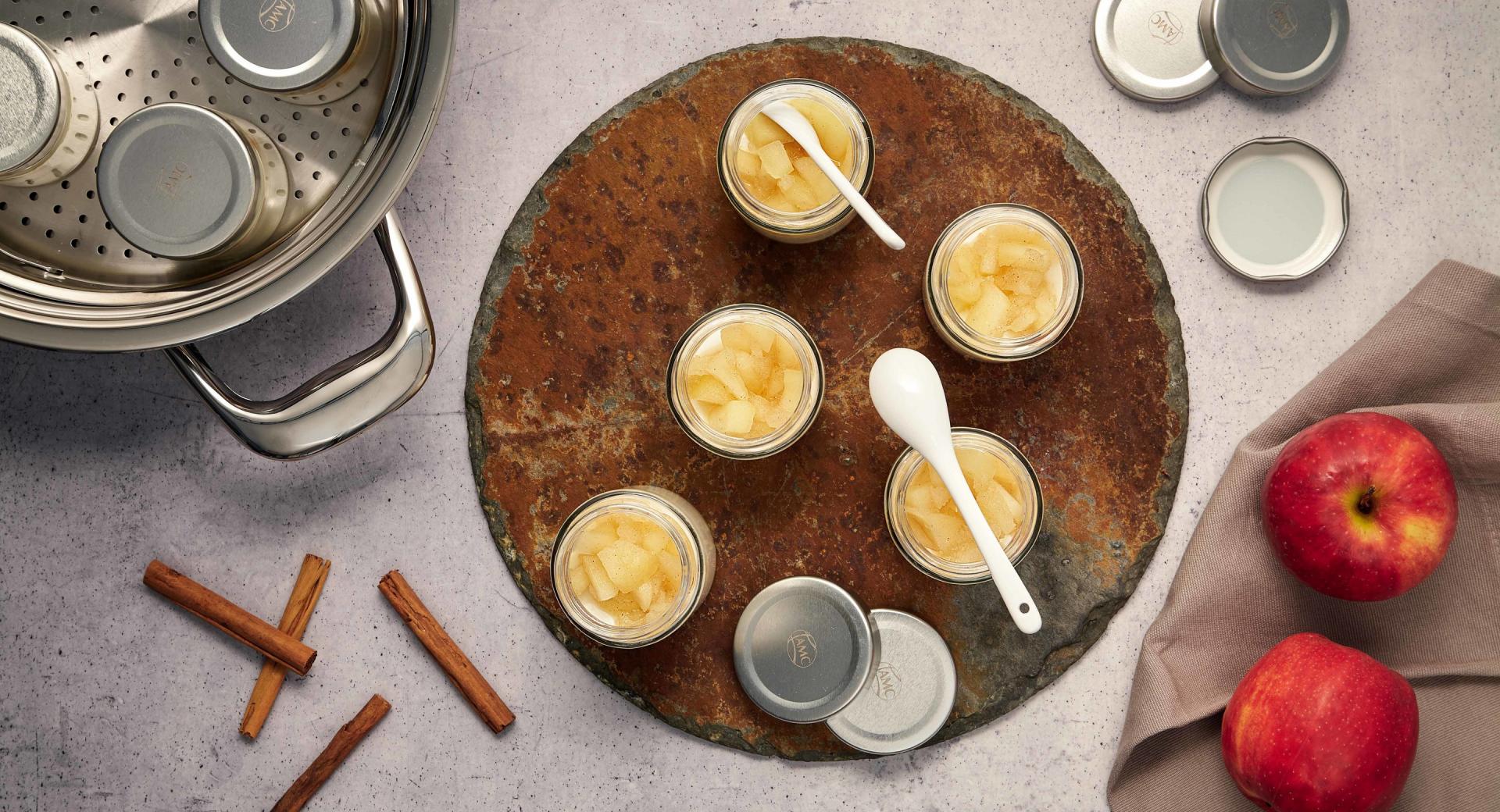 Yogur con manzanas a la canela
