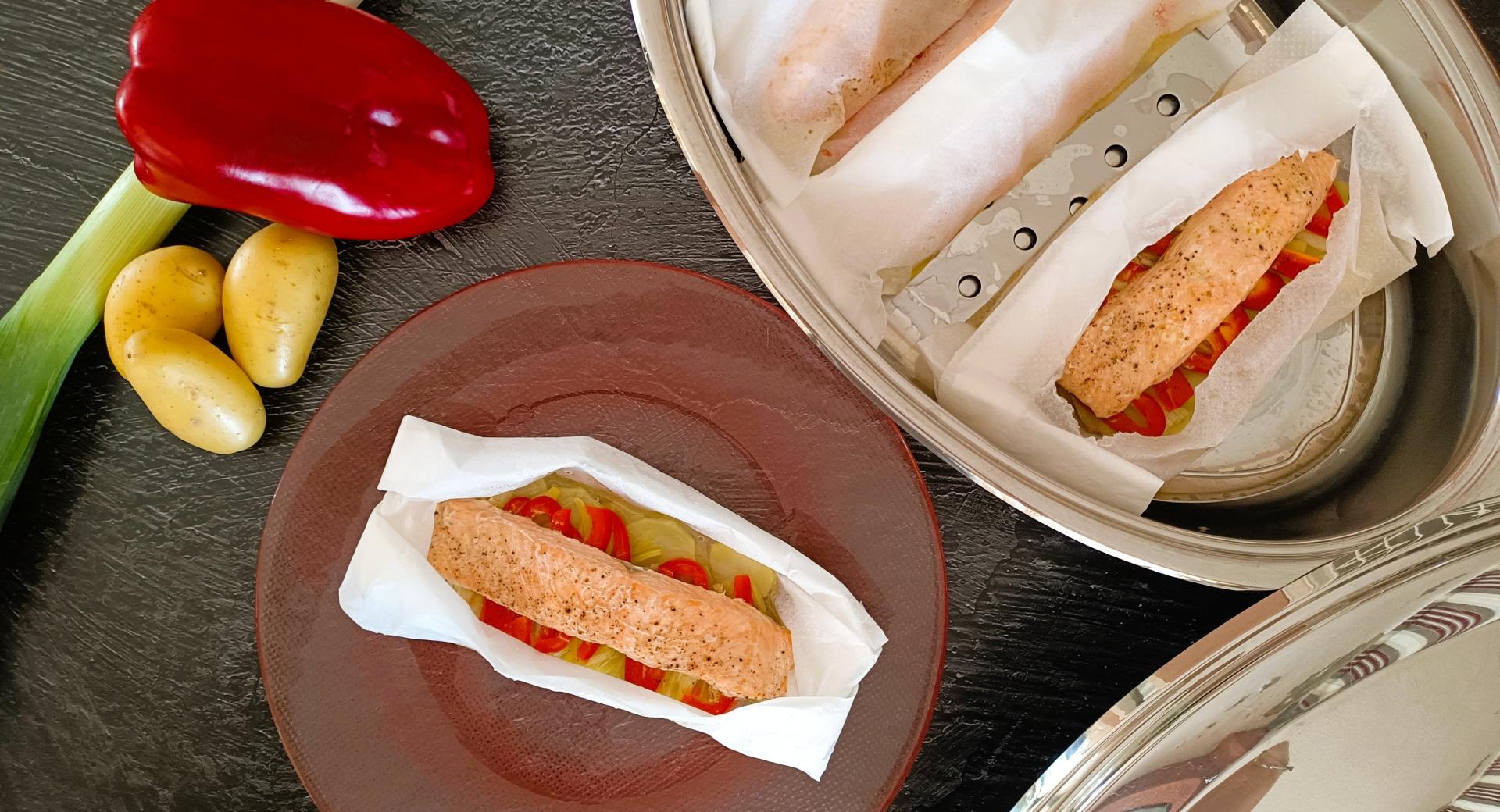 Salmón en papillote