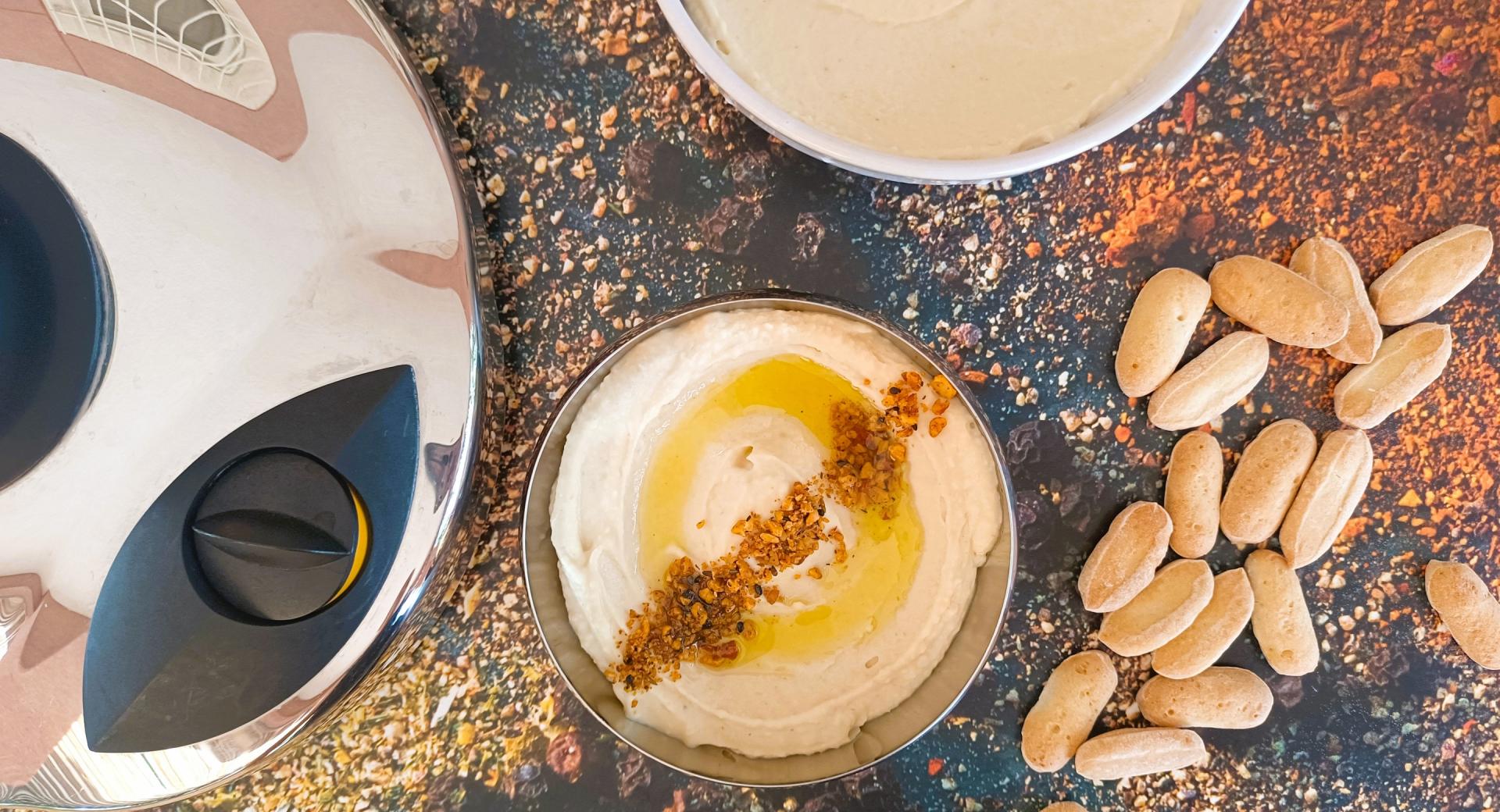Hummus de alubias con dukkah
