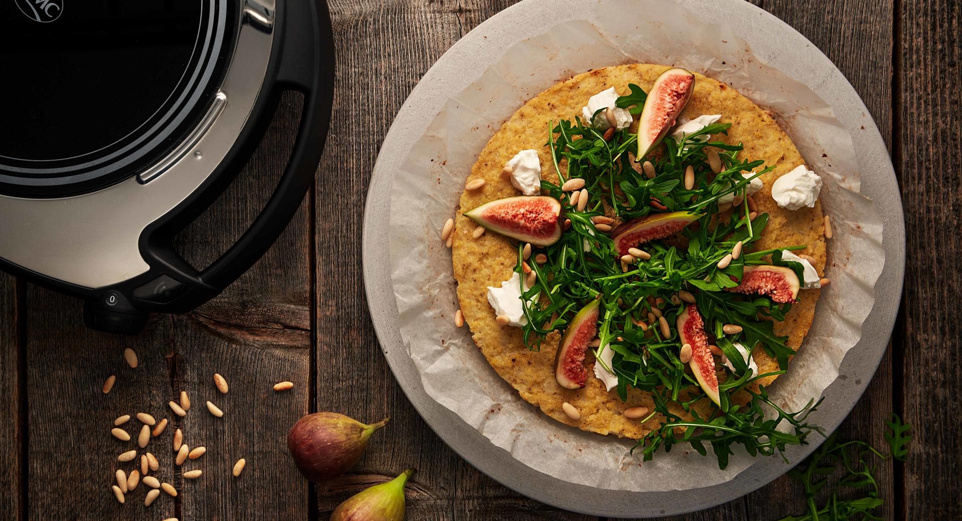 Pizza de coliflor con queso de cabra Pizza de coliflor con queso de cabra