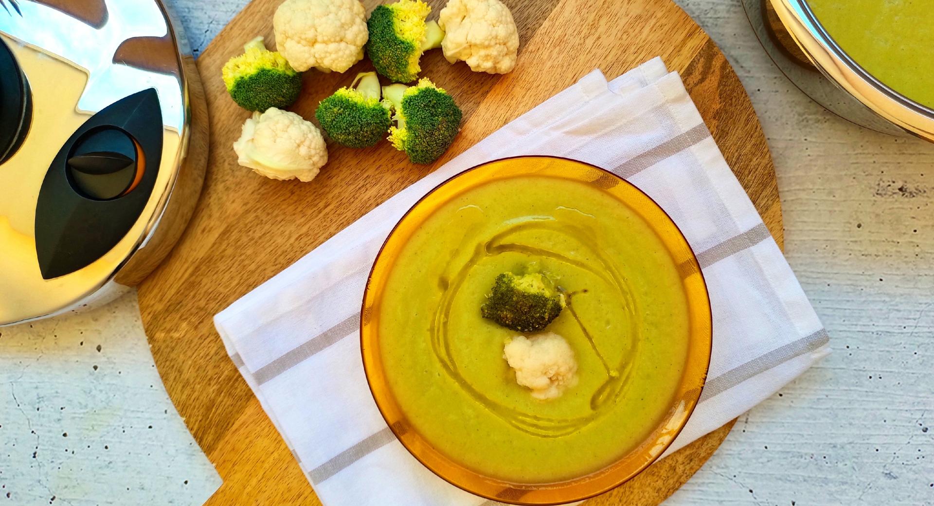 Crema de coliflor y brócoli