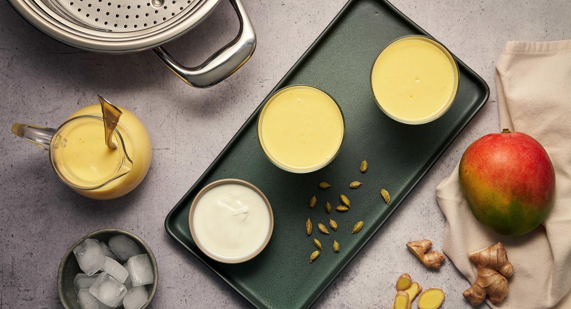 Lassi de mango con jengibre Lassi de mango con jengibre