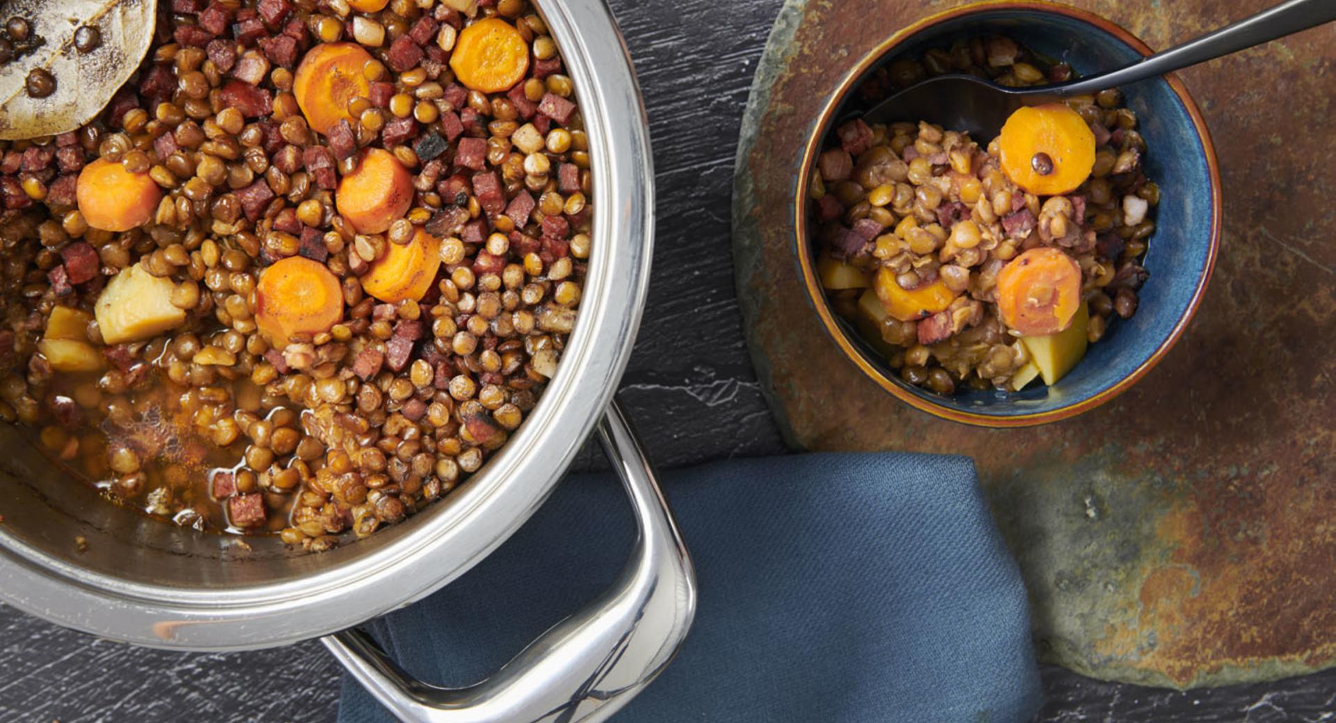 Lentejas con jamón Lentejas con jamón