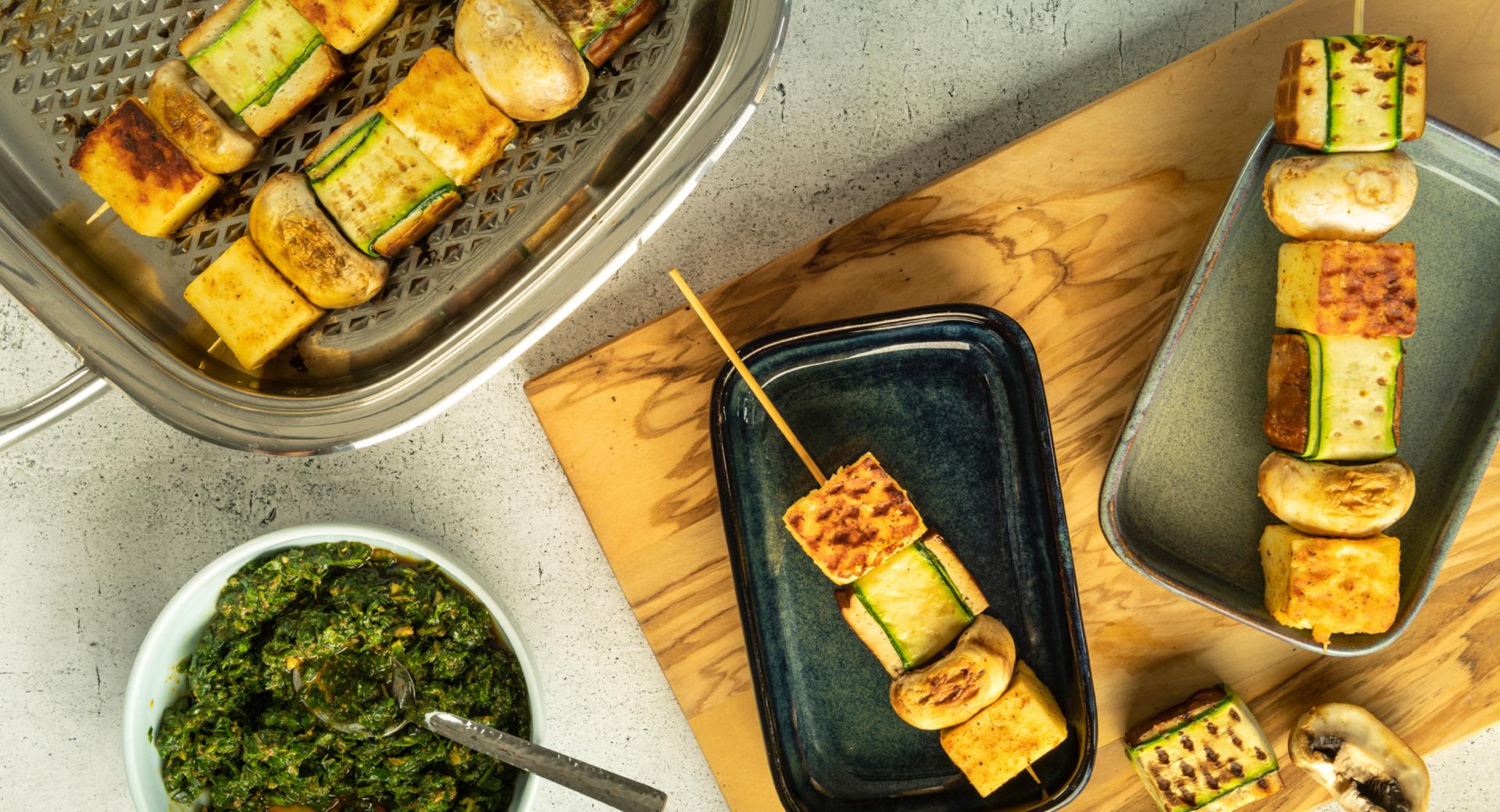 Brochetas vegetarianas Brochetas vegetarianas