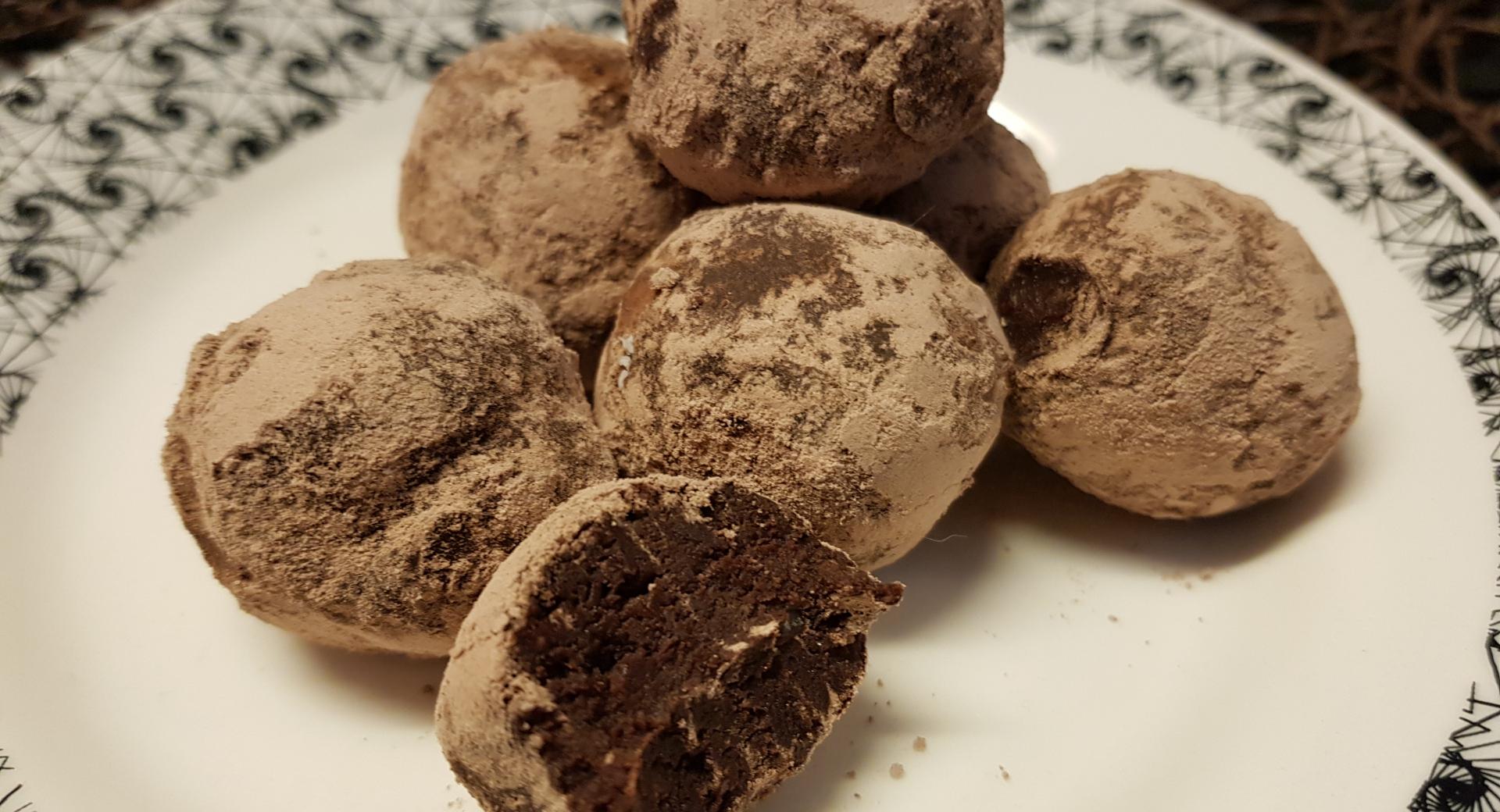 Trufas de castañas y chocolate