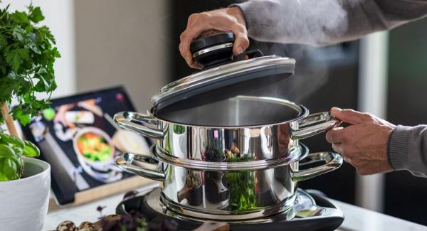 Cocinar al vapor con AMC: salud, textura y sabor