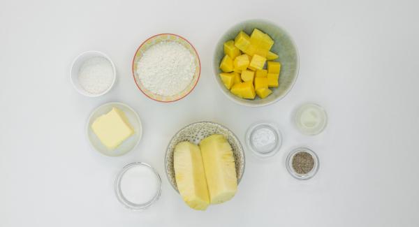 Preparación de los ingredientes.