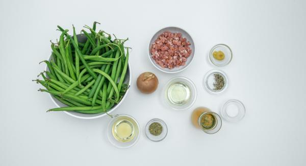 Preparación de los ingredientes.