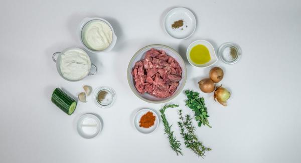 Preparación de los ingredientes.