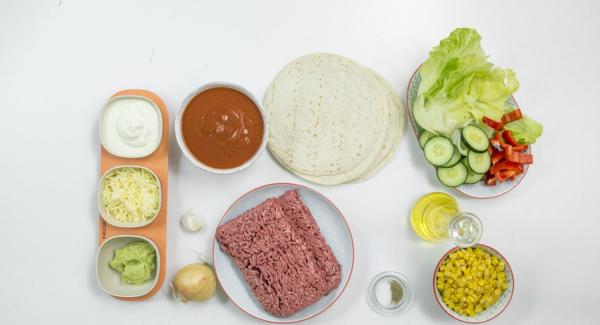 Preparación de los ingredientes.