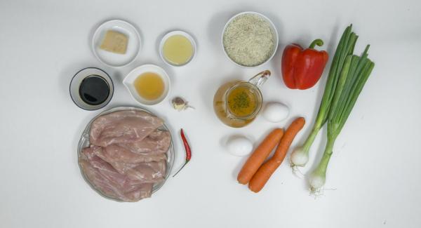 Preparación de los ingredientes.