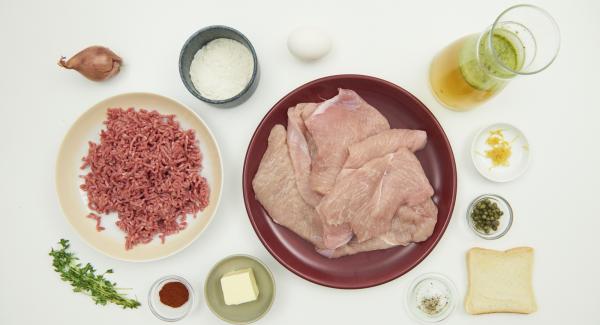 Preparación de los ingredientes.