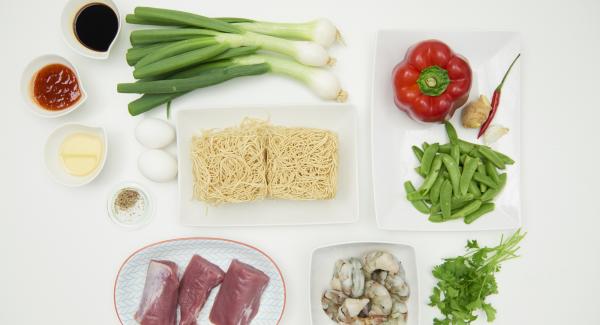 Preparación de los ingredientes.