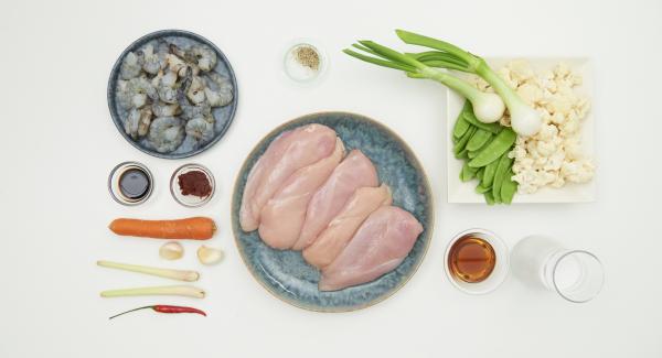 Preparación de los ingredientes.