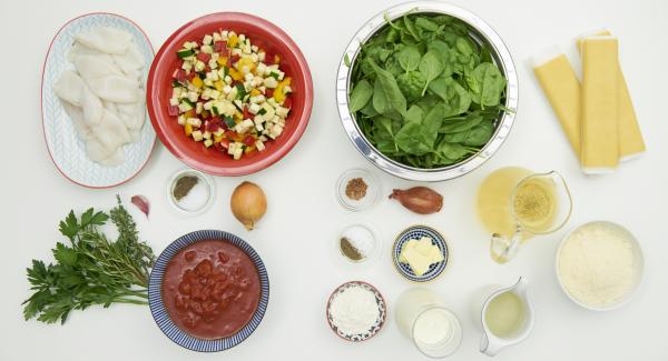 Preparación de los ingredientes.