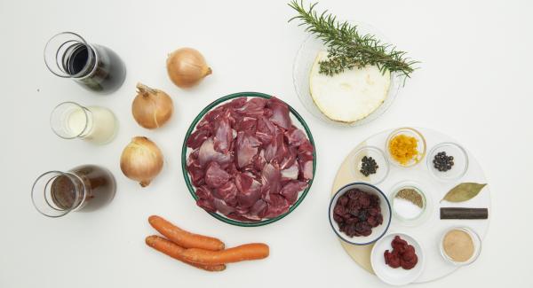 Preparación de los ingredientes.