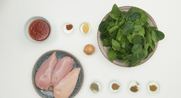 Preparación de los ingredientes.