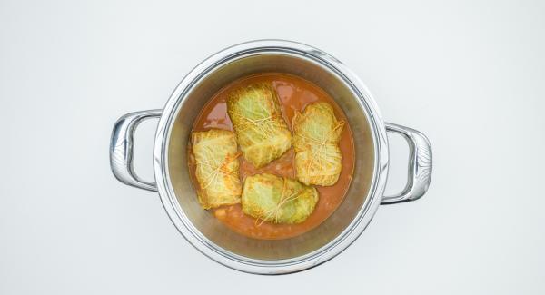 Espesar ligeramente la salsa al gusto y espolvorear con la cebolleta verde para servir.