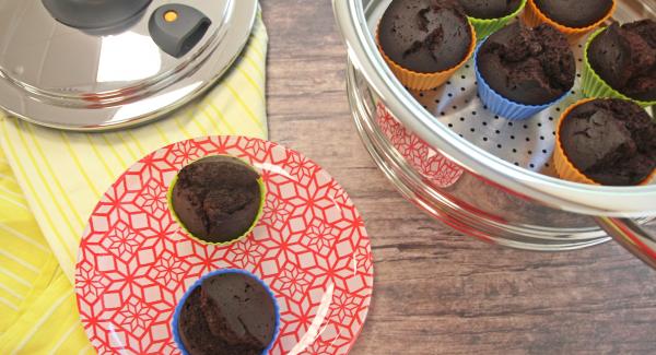 Muffins de chocolate al vapor