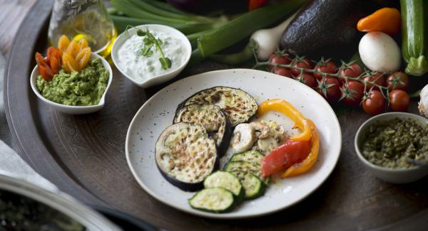 Verduras y setas a la parrilla