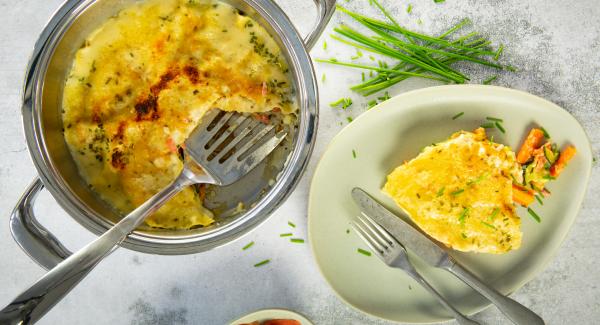 Lasaña de salmón y verduras