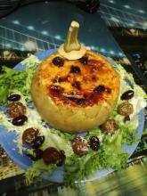 Calabaza rellena gratinada